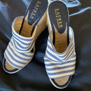 Lauren wedge slip on canvas sandals